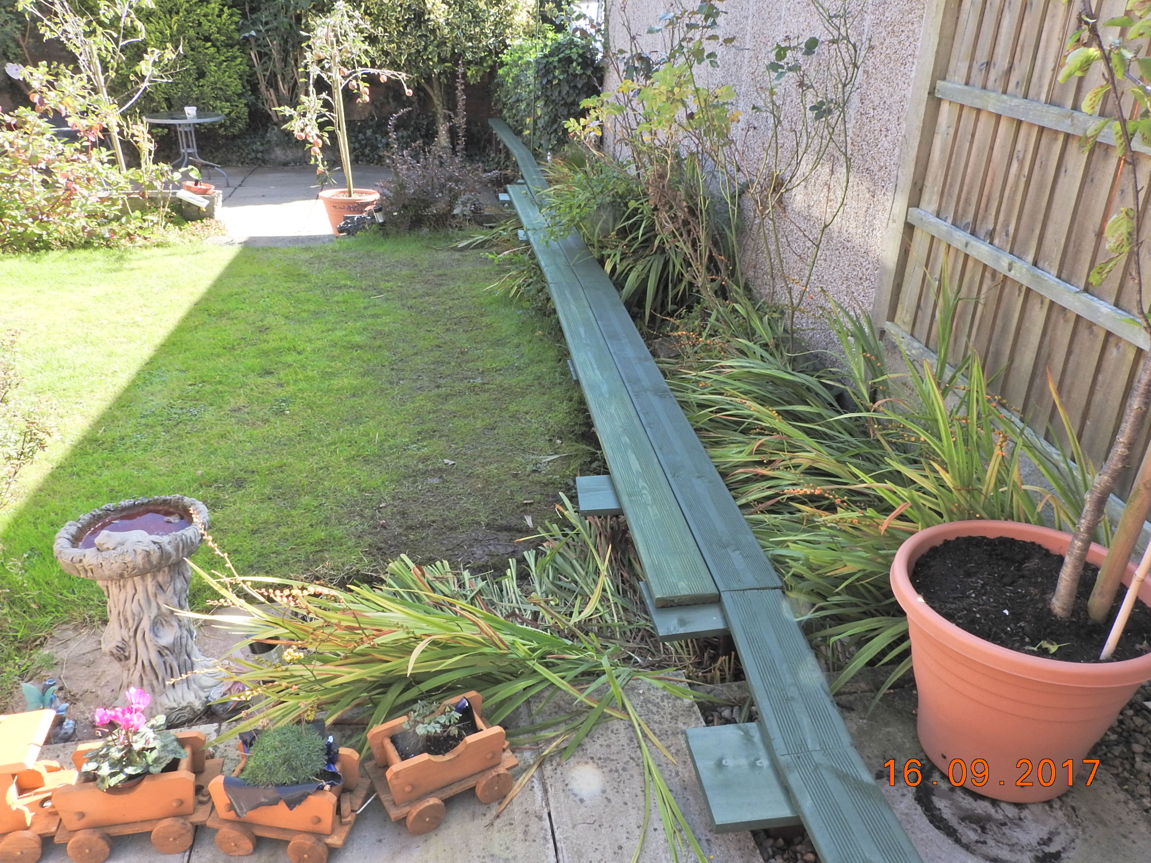 The inside board is for the track that will go around the Garden