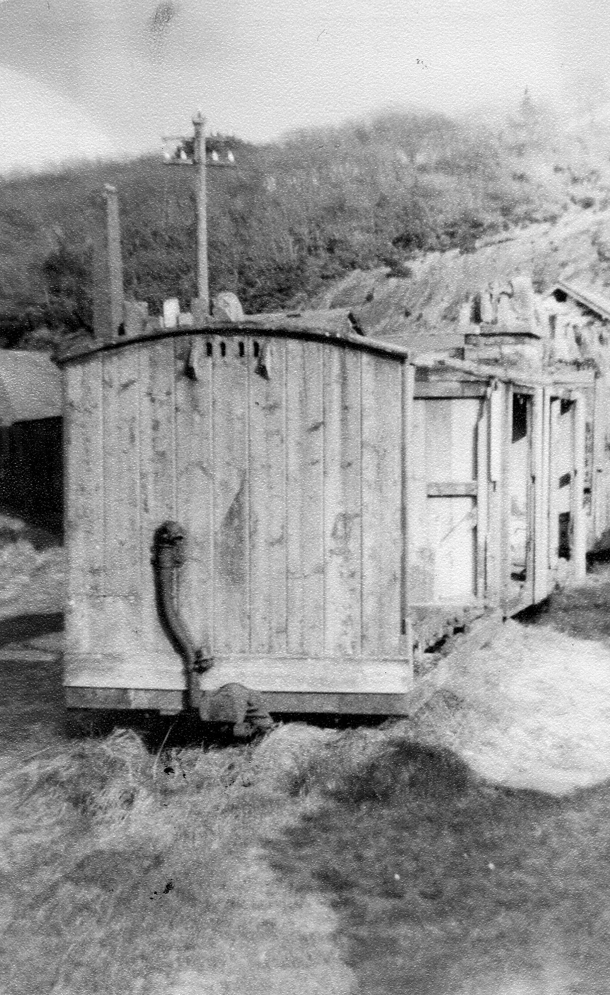 NGRS Collection 3 - Ffestiniog Rly - Apr 1954 - Derelict coaches at Boston Lodge - unknown source.jpg