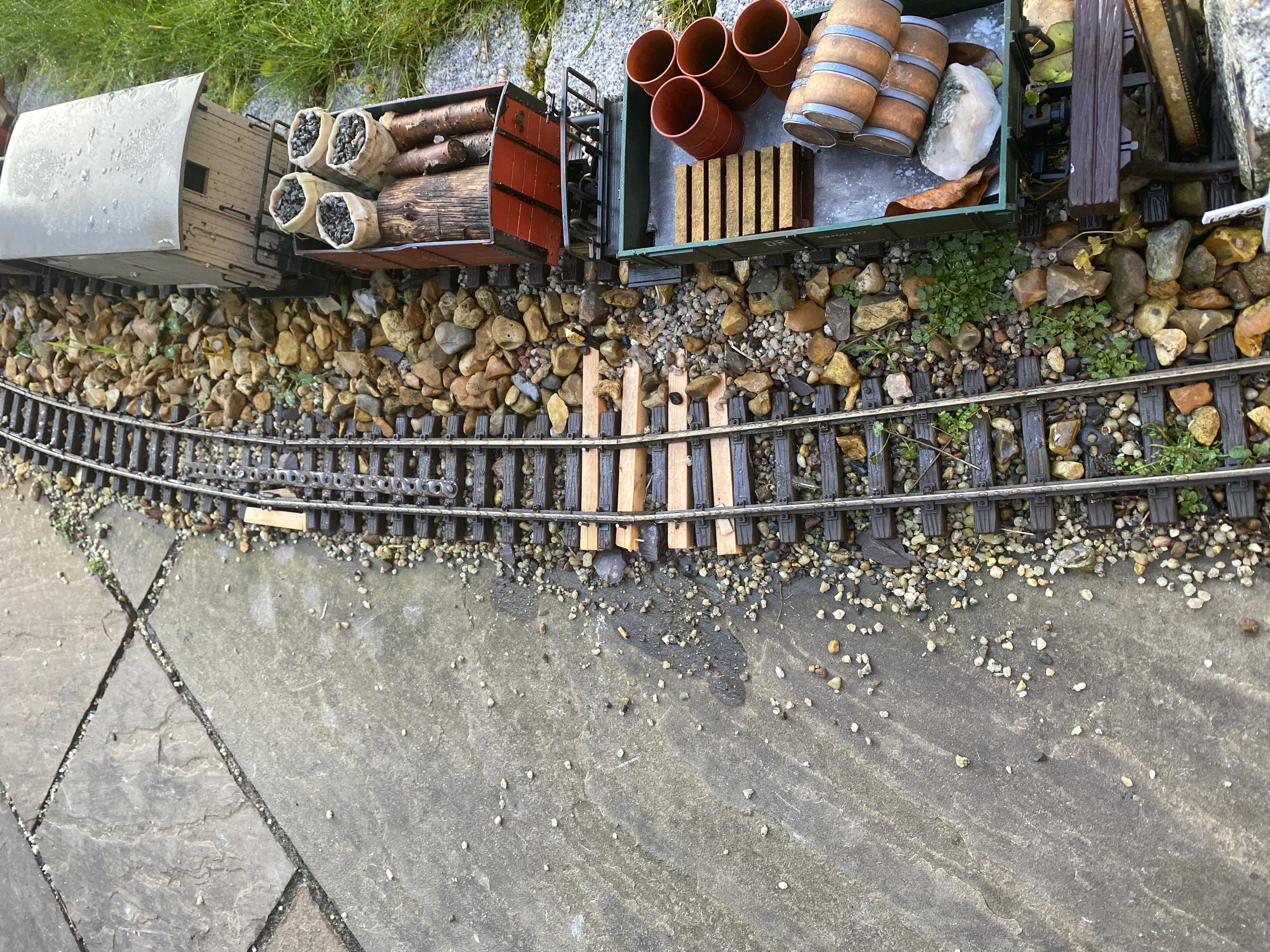 Main line before new sleeper removal. You can see the hump that was working as an uncoupling ramp.